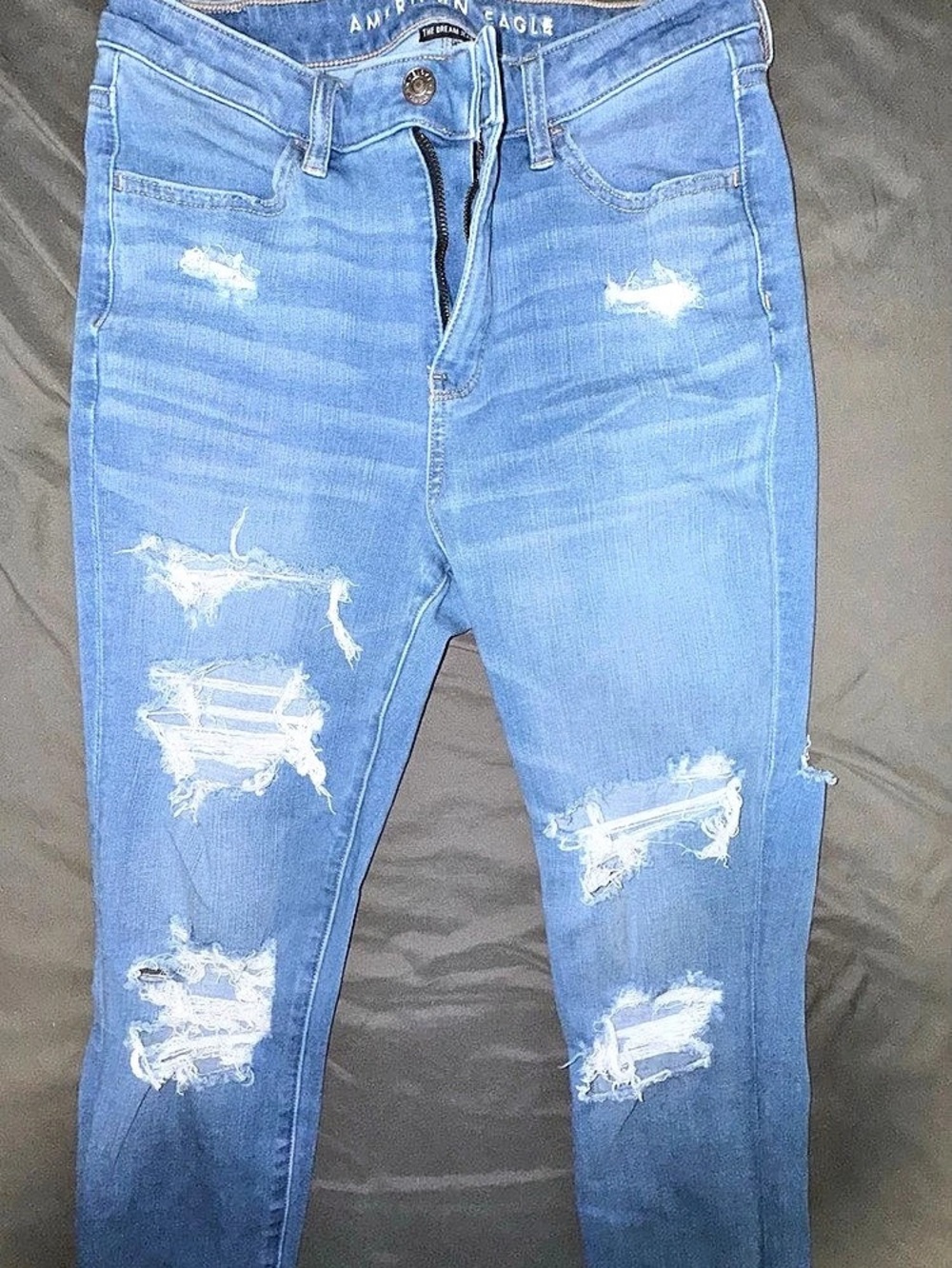 American Eagle AE High-Waisted Ripped Jegging Skinny Jeans Blue Size 4